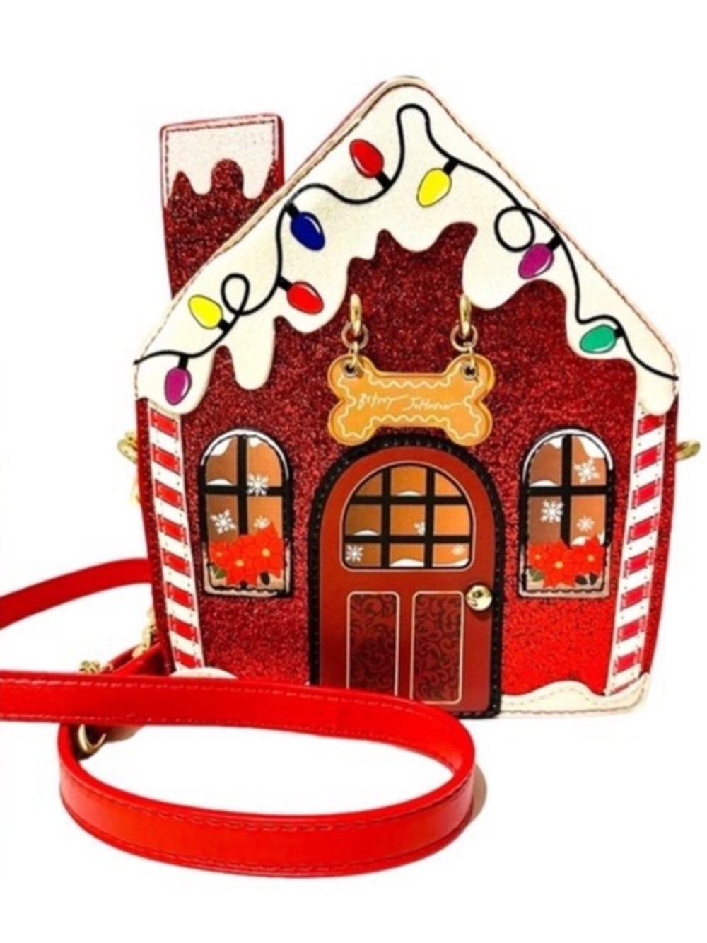 Betsey Johnson Kitsch Gingerbread House Crossbody Bag New